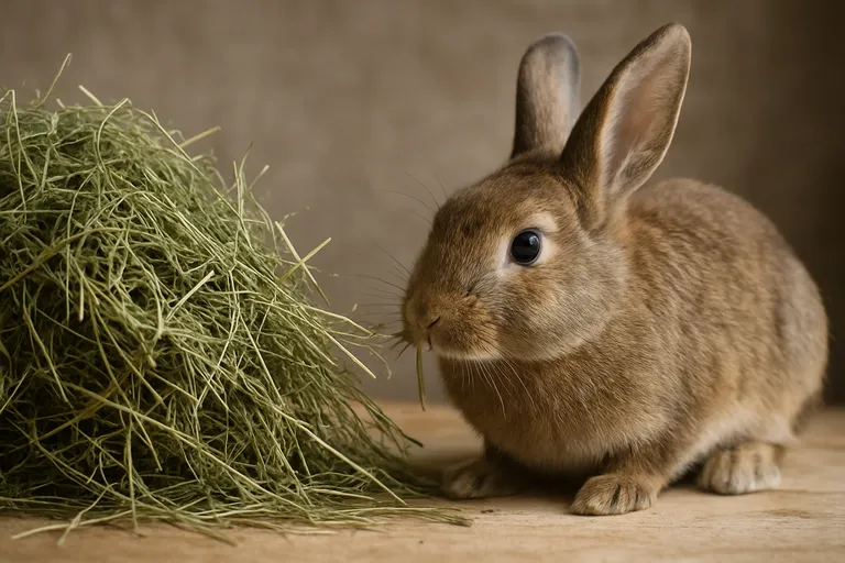 Wat is stofarm hooi en waarom is het belangrijk voor konijnen?